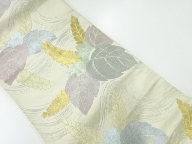 アンティーク　流水に桐模様織出し袋帯（材料）